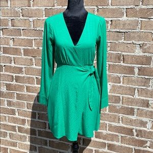 SANCTUARY, Emerald Wrap Dress, Long Sleeve
